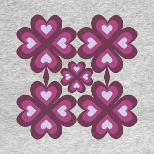 Purple Clover Hearts T-Shirt